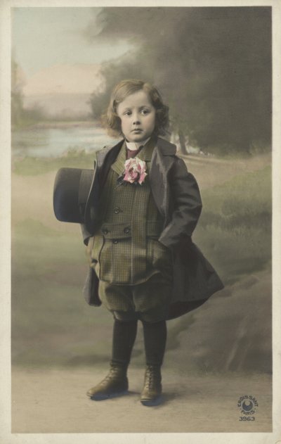 Formally dressed boy by French Photographer